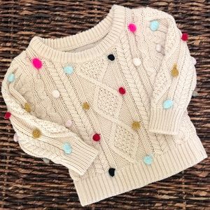 Peek Baby Girl Pom Sweater